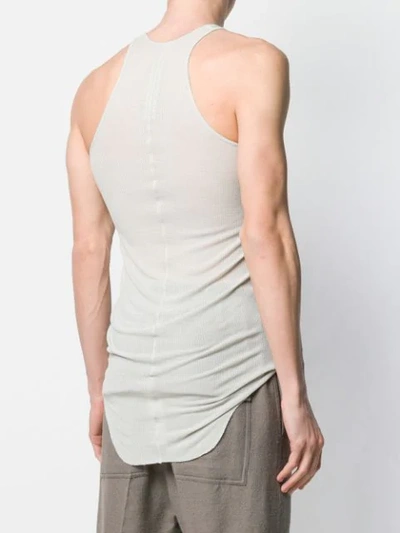 RICK OWENS RIBBED FITTED VEST TOP - 灰色