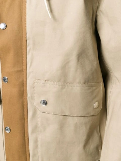 Shop Mackintosh Buttoned Short Raincoat In Neutrals