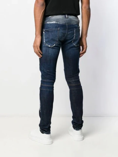 Shop Philipp Plein Biker Statement Skinny Jeans In Blue