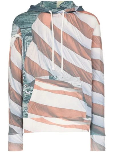 Shop 424 American Flag Cotton Hoodie In 108 - Multicoloured