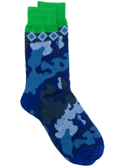 Shop Etro Patterned Socks In Blue