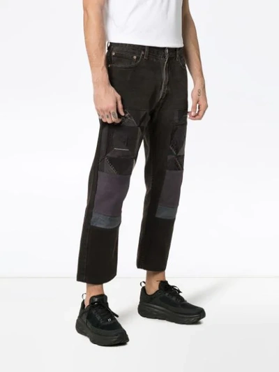Shop Children Of The Discordance Patch Detail Straight Jeans In Black