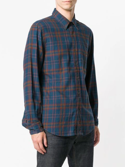 Shop Aspesi Classic Checked Shirt In Blue