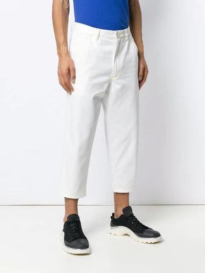 Shop Comme Des Garçons Shirt Cropped Jeans In White