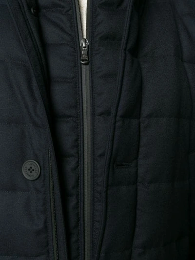 Shop Moncler Layered Padded Coat In Blue