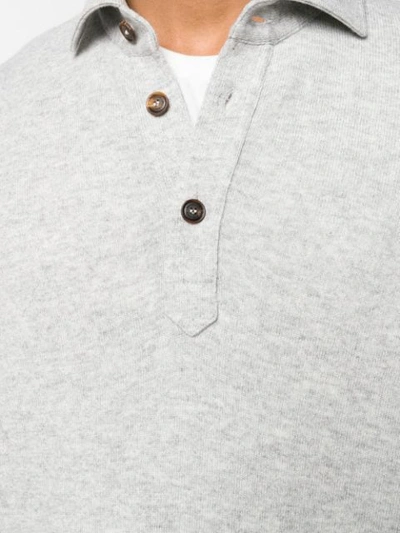 Shop Brunello Cucinelli Polo Neck Sweater In Grey
