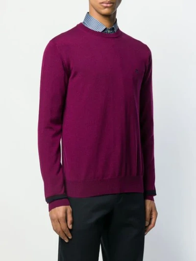 Shop Etro Fine Knit Sweater In Purple