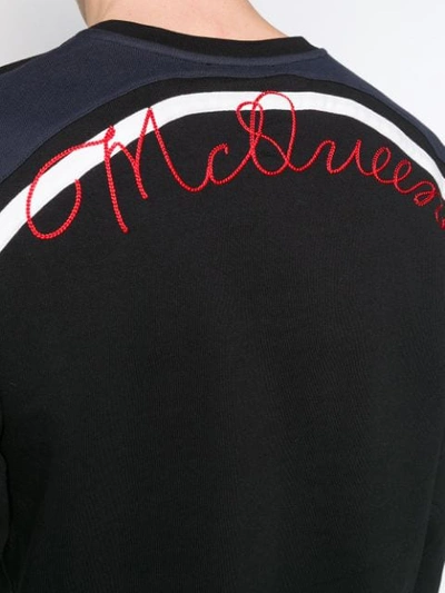 Shop Alexander Mcqueen Side Stripe Sweatshirt In Black