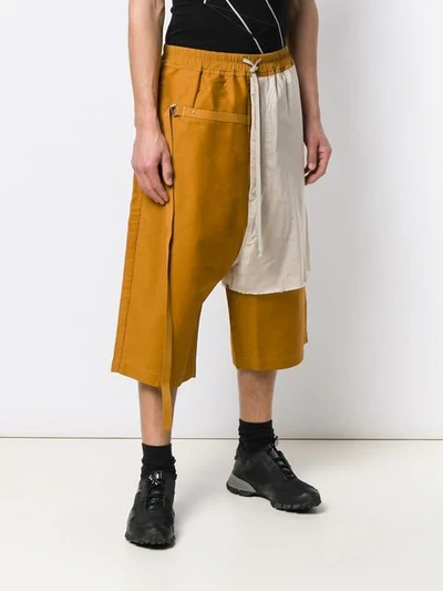 Shop Rick Owens Drkshdw Contrasting Panel Shorts In Neutrals