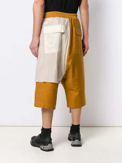 Shop Rick Owens Drkshdw Contrasting Panel Shorts In Neutrals