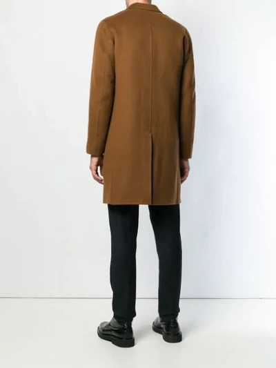 Shop Theory Single Breasted Coat In Hazel/wnm