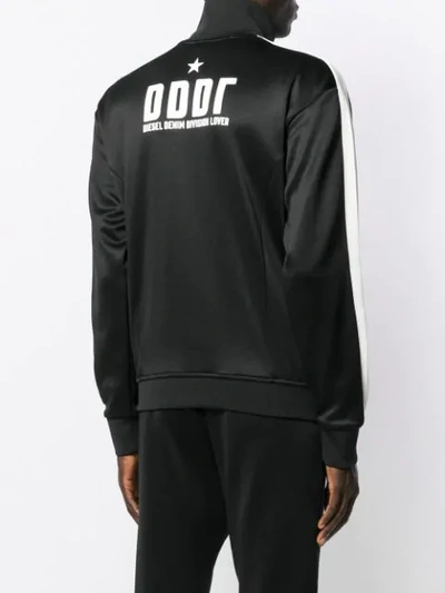 Shop Diesel Zip-up Sweatshirt Jacket In Black