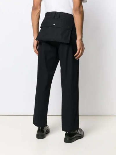 Shop Junya Watanabe Straight Cargo Trousers In Blue
