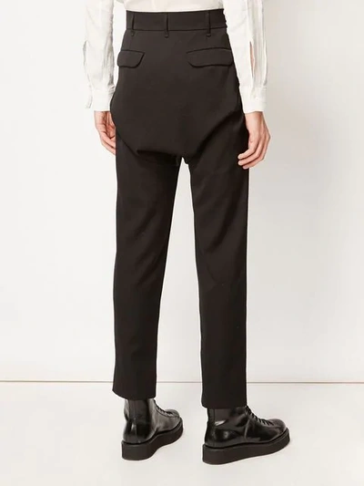 Shop Aganovich Straight Trousers In Black