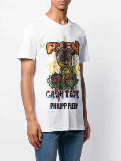 Shop Philipp Plein Teddy Bear Graffiti Print T-shirt In White