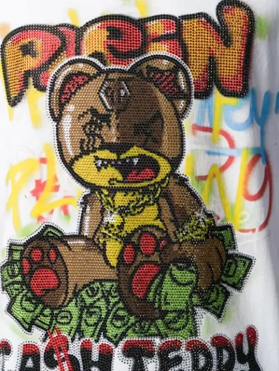 Shop Philipp Plein Teddy Bear Graffiti Print T-shirt In White