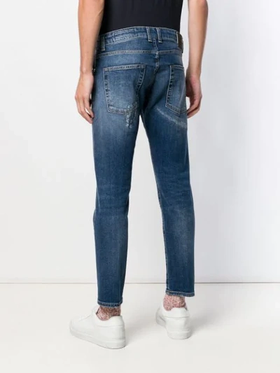 Shop Entre Amis Cropped Distressed Jeans - Blue
