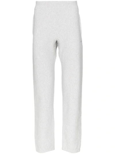 Shop Champion Relaxed Fit Logo Embroidered Sweatpants In Grey