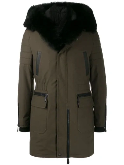 Shop Philipp Plein Contrast Parka Coat In 65 Military