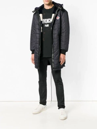 Shop Givenchy Faux Fur Reversible Parka In 012 Black/blue