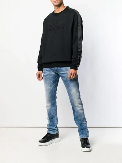 Shop Diesel Lettering Detail Sweatshirt In Black