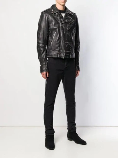 Shop Amiri Lost Boys Vintage Biker Jacket In Black