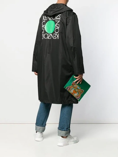 Shop Kenzo Square Logo Raincoat In Black