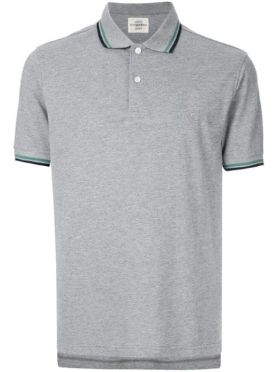 Shop Kent & Curwen Contrast Trim Polo Shirt In Grey