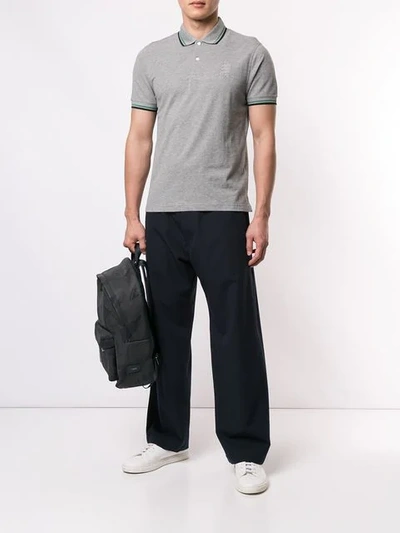 Shop Kent & Curwen Contrast Trim Polo Shirt In Grey