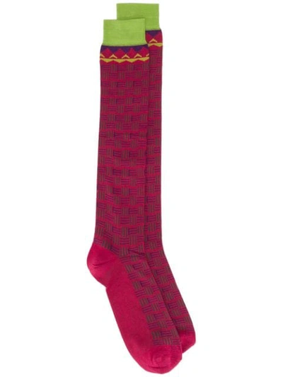 Shop Etro Long Patterned Socks In 0600