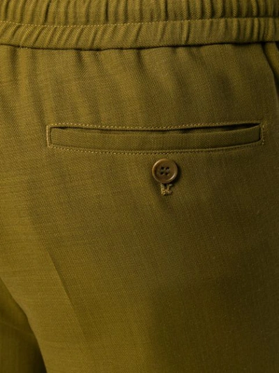 Shop Ami Alexandre Mattiussi Elasticized Waist Cropped Fit Trousers In Green