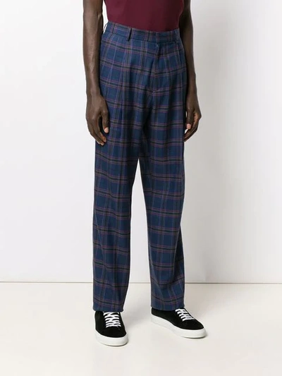 ETRO PLAID TAILORED TROUSERS - 蓝色