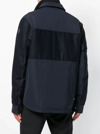 Shop Moncler Panelled Jacket In Blue