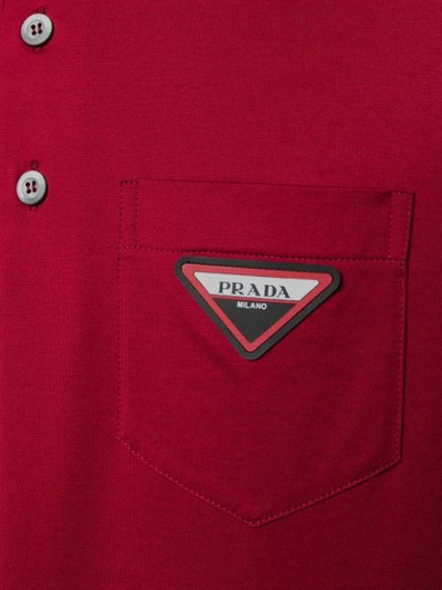 Shop Prada Basic Polo Shirt In Red