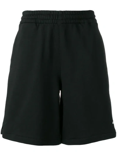 Shop Marcelo Burlon County Of Milan Jean Contrast Sweat Shorts In Black