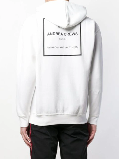 Shop Andrea Crews Hooded Sweatshirt - White