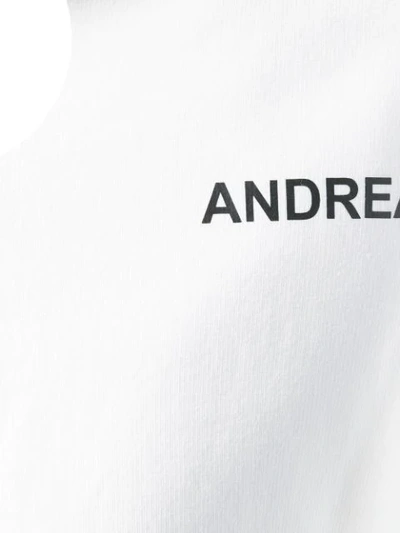 Shop Andrea Crews Hooded Sweatshirt - White