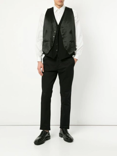 ANN DEMEULEMEESTER ROSETTI DOUBLE-LAYER WAISTCOAT - 黑色