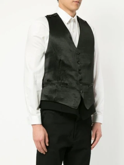 ANN DEMEULEMEESTER ROSETTI DOUBLE-LAYER WAISTCOAT - 黑色