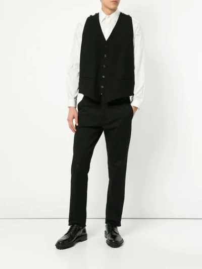 ANN DEMEULEMEESTER ROSETTI DOUBLE-LAYER WAISTCOAT - 黑色