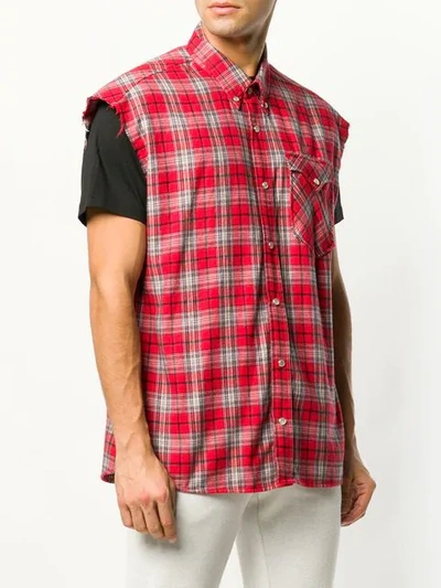 Shop Isabel Marant Sleeveless Checked Shirt In 70rd Red