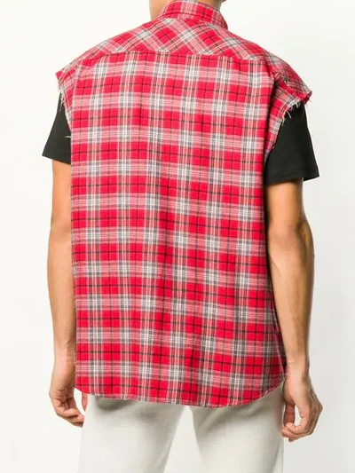 Shop Isabel Marant Sleeveless Checked Shirt In 70rd Red