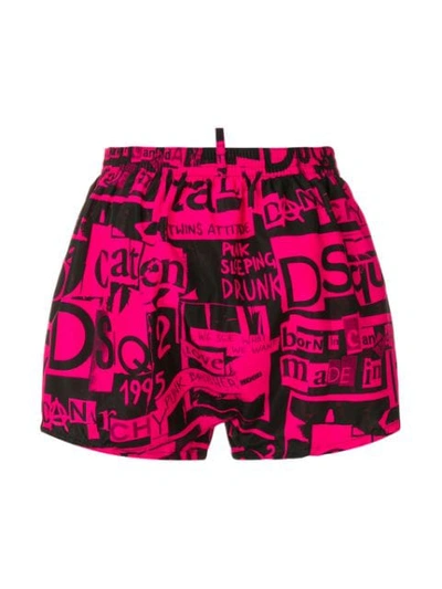 Shop Dsquared2 Multi Print Swim Shorts In Pink