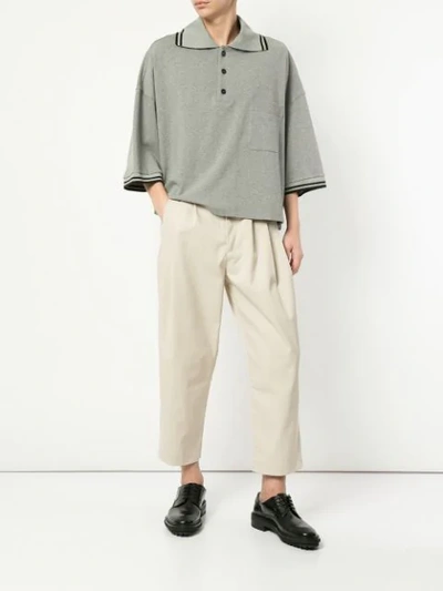 Shop Hed Mayner High Rise Cropped Trousers In Neutrals