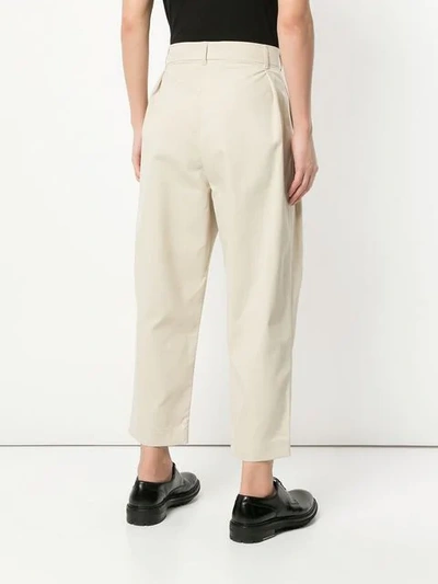 Shop Hed Mayner High Rise Cropped Trousers In Neutrals