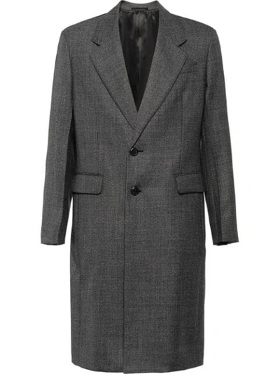 Shop Prada Single Breasted Coat In Grey