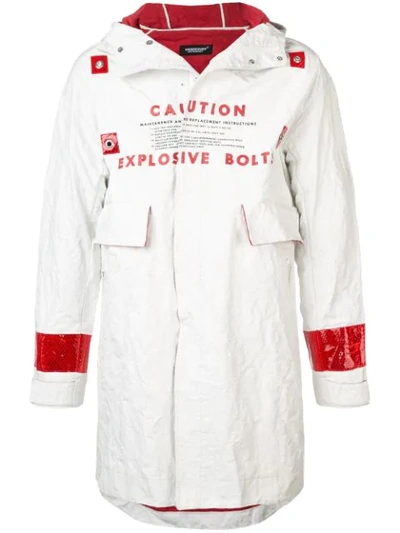 Shop Undercover Explosive Bolts Hooded Parka In White