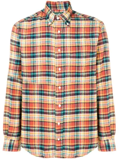 Shop Gitman Vintage Checked Flannel Shirt - Blue