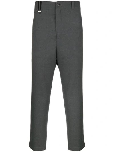 Shop Oamc Cropped Trousers In Grey