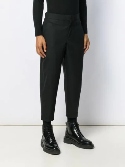 Shop Neil Barrett Cropped Tailored Trousers In Black